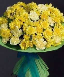 Yellow and White Carnations Bunch