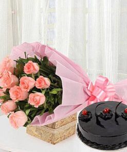 Delicate Pink Rose with Cake