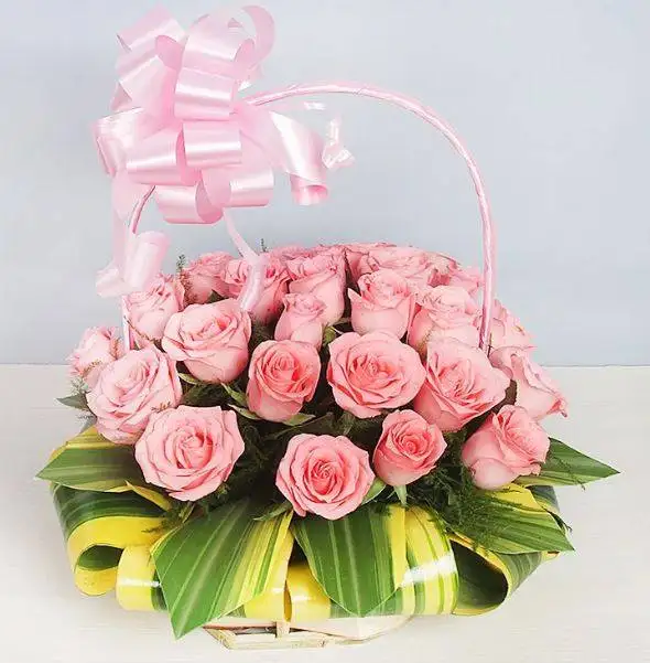 Pink Flowery Basket