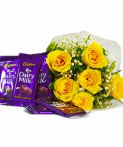 Yellow Bunch with Chocolates