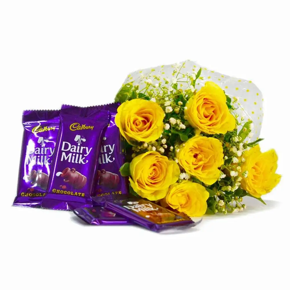 Yellow Bunch with Chocolates