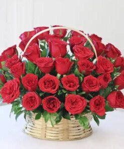 Classic Red Roses Basket