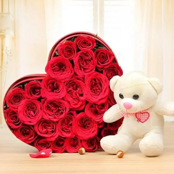 Heart Shape Box  & Soft  Teddy