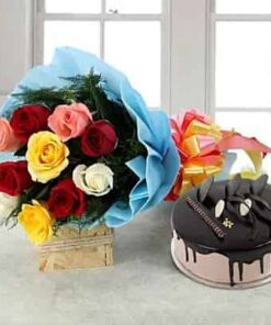 Unique Roses With Choco Cake