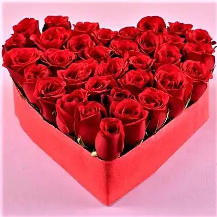 35 Roses Heart Shaped Arrangement