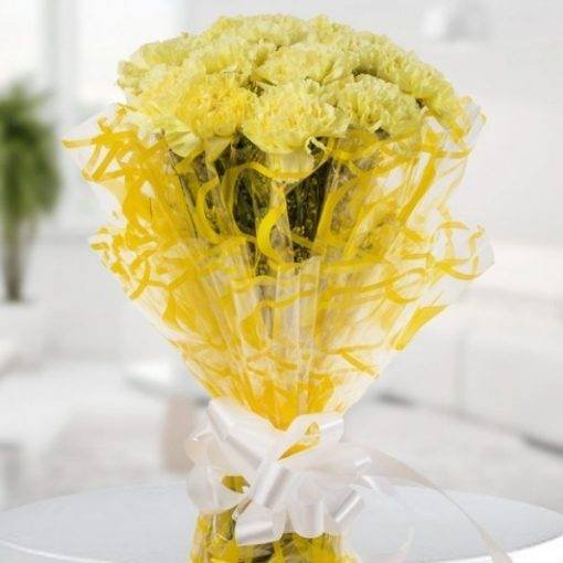 beauty of yellow carnations