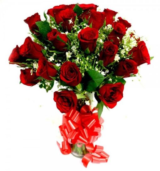 big bouquet of red roses