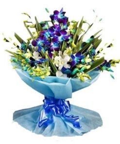 Flowers Wrapped in Blue