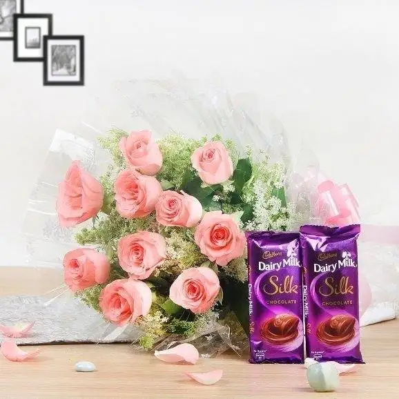 Pink Bouquet with Cadbury