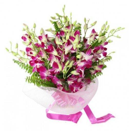 bouquet of white purple orchids 1