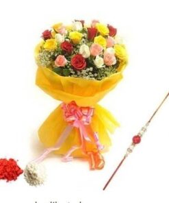 Mix Roses Rakhi Rakhi Combo