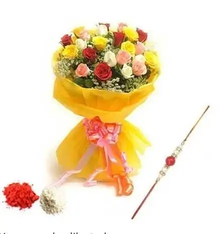 Mix Roses Rakhi Rakhi Combo