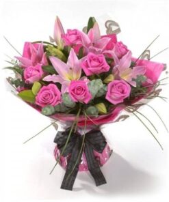 Pink Bouquet Lilies & Roses