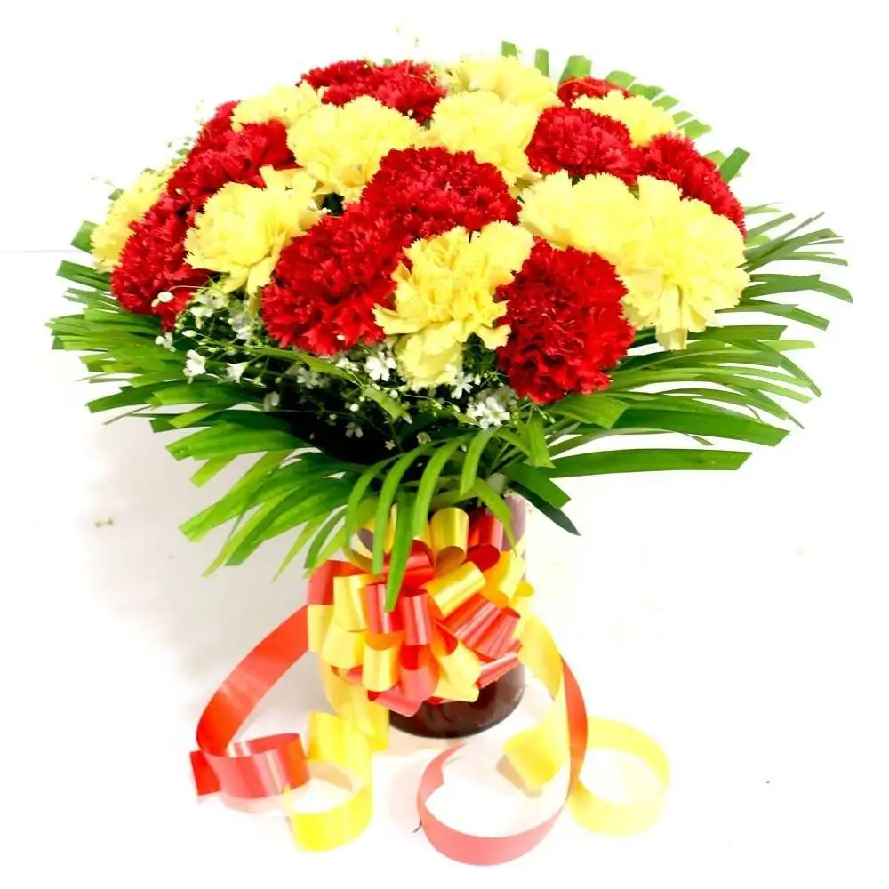 Yellow & Red Bunch of Carnations