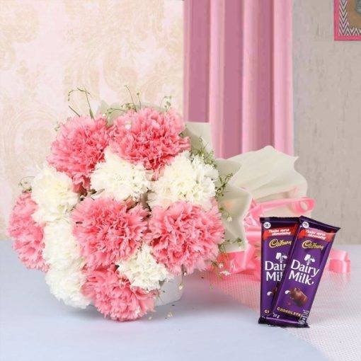 chocolate carnations combo