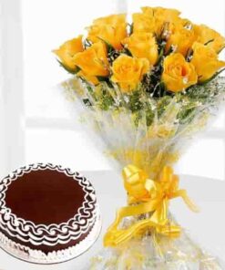 Truffle with Yellow Cellophane Bouquet