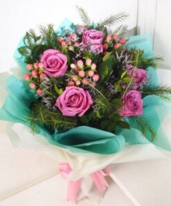 Classic Roses  & 4 Pink Hypericum