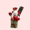 Teddy with Roses Vase