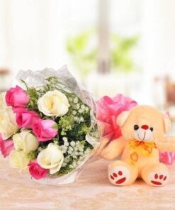 Mix Roses Teddy Combo