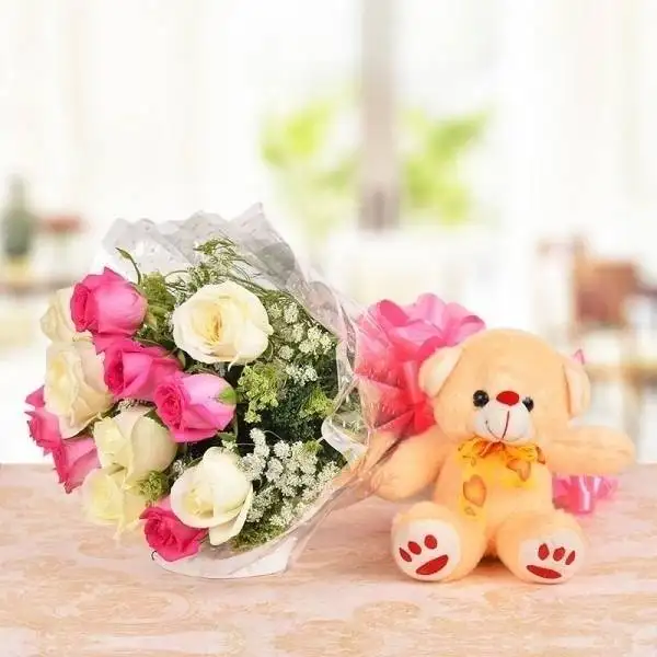 Mix Roses Teddy Combo