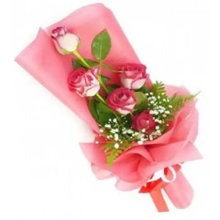 Amazing 8 Pink Roses Bouquet