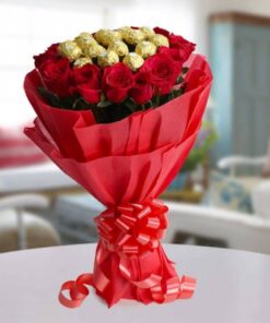 Rocher & Red Roses Bouquet