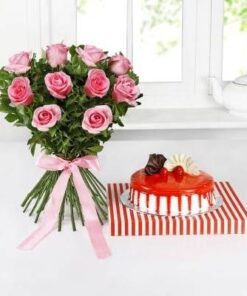 Strawberry Slice and Rose Bouquet