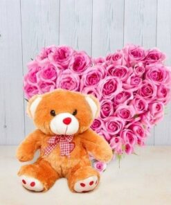 Roses Arrangement with Teddy