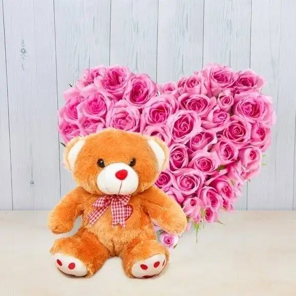 Roses Arrangement with Teddy