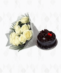 Cake with White Roses