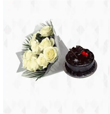 Cake with White Roses