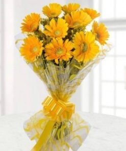 10 Yellow Gerberas Bouquet