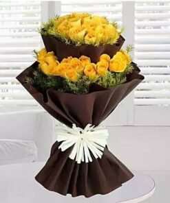 Beautiful Yellow Roses In Brown