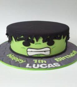 Angry Hulk Fondant Cake