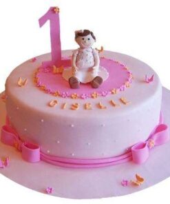 Baby Girl 1st Birthday Cake