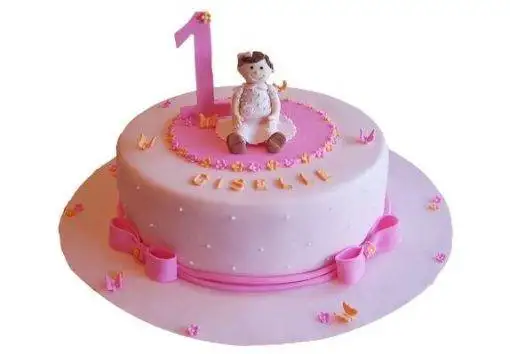 Baby Girl 1st Birthday Cake