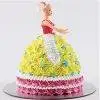 Barbie Dressed with Roses Cake1