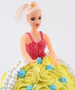 Alternative view of Barbie Dressed with Roses Cake
