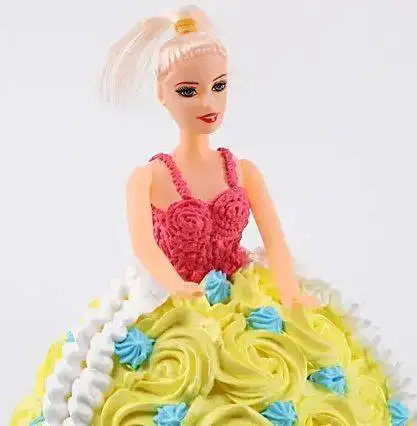 Barbie Dressed with Roses Cake - Image 2