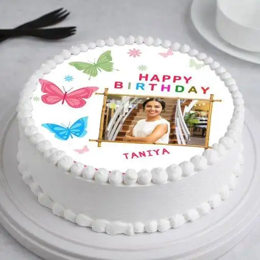 Birthday Vanilla Photo Cake