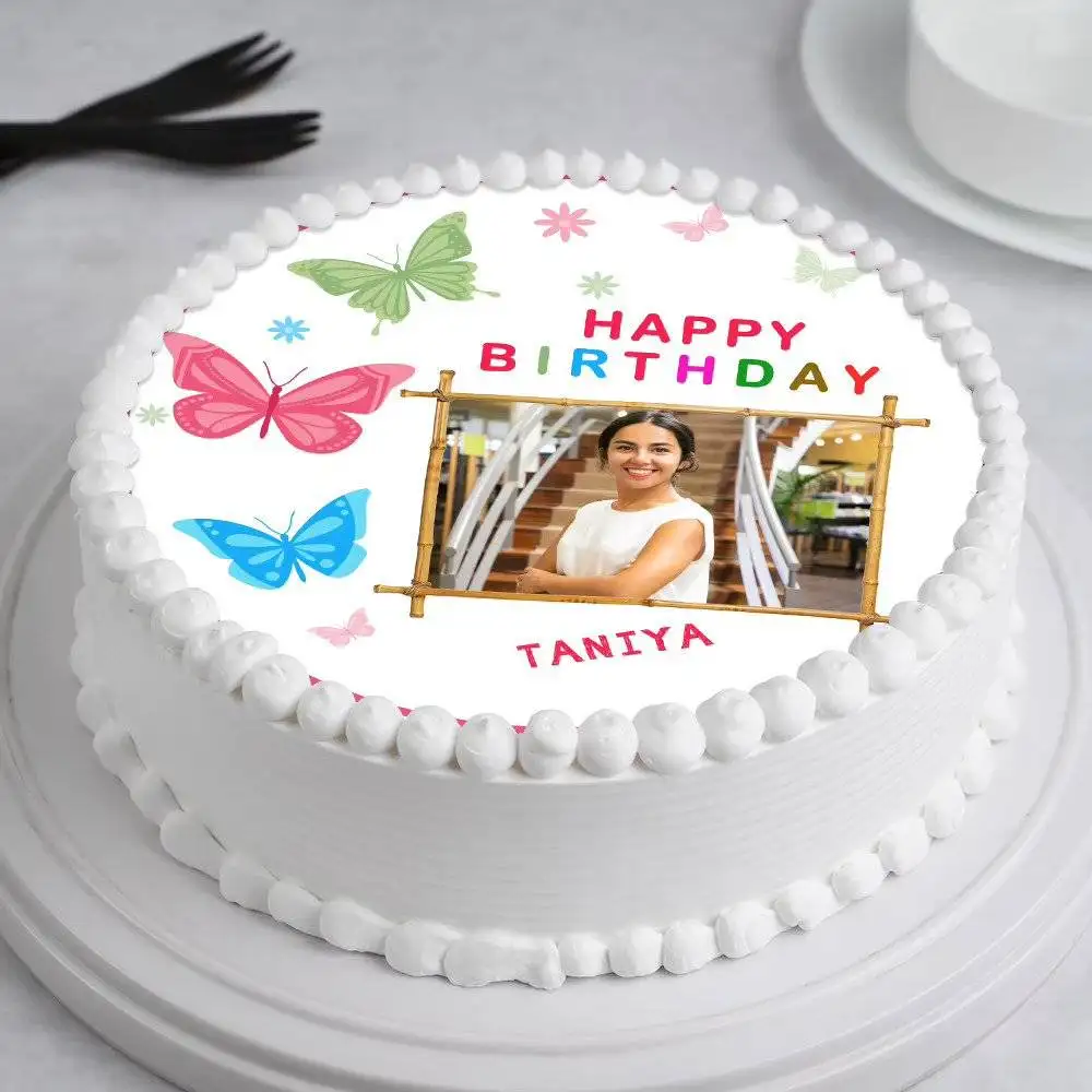 Birthday Vanilla Photo Cake