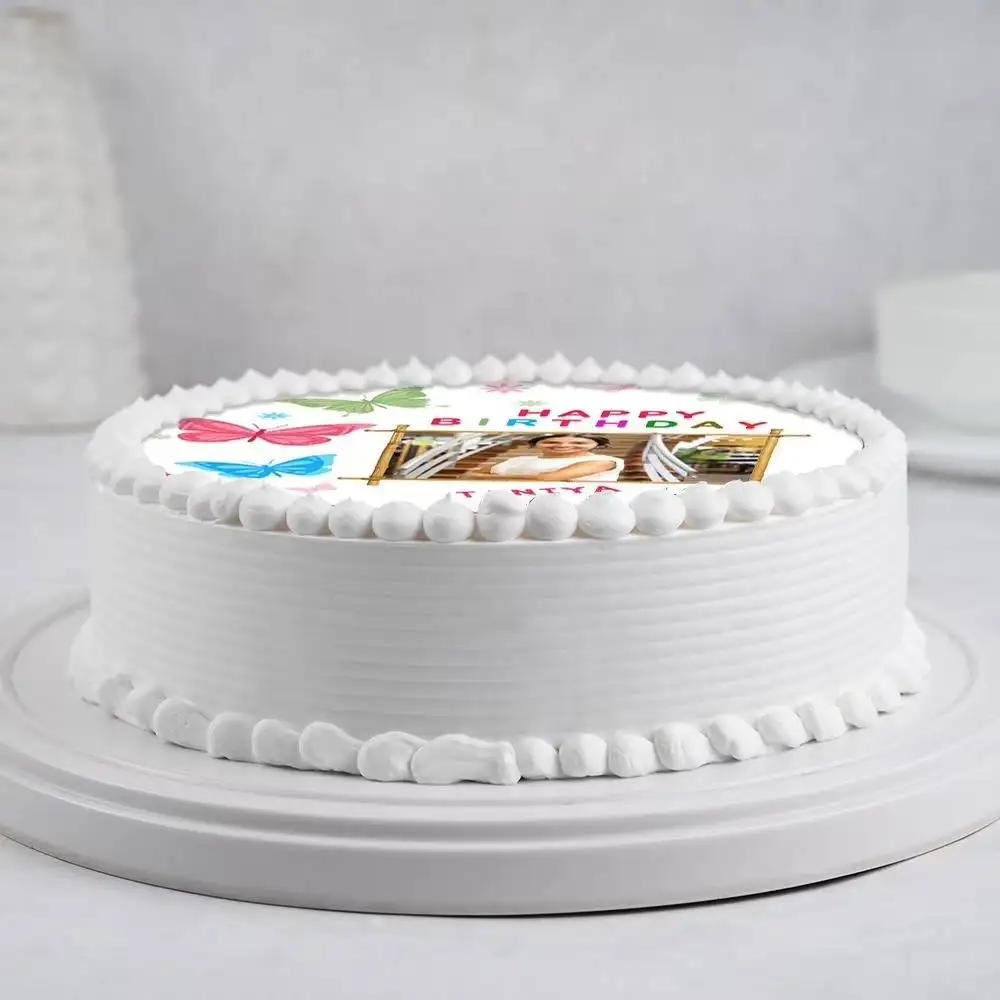 Birthday Vanilla Photo Cake - Image 2