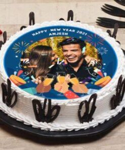 Choco Vanilla Designe Photo Cake
