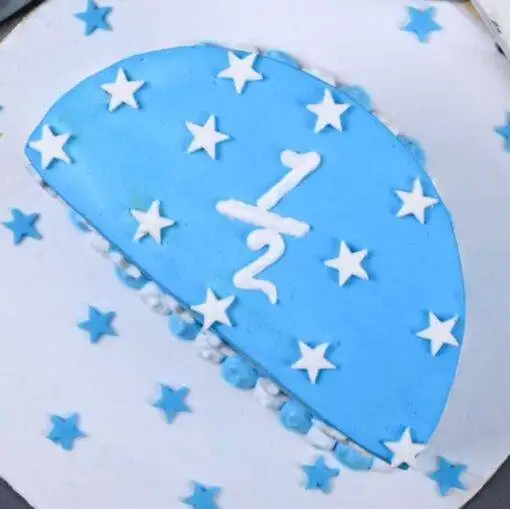 Cloudy Stars Half Cut Cake - Image 3