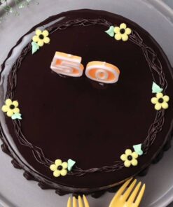 Alternative view of Delicious Creamy Silky Chocolate Number Cake