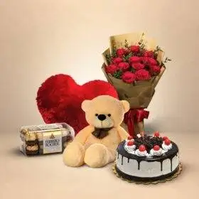 Classic Chocolate With Red Heart Pillows