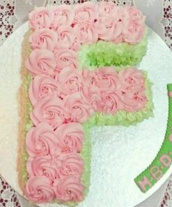 Pink Roses Alphabet Cake