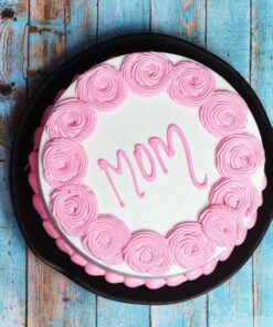 Alternative view of Pink Creamy Roses Cake For Mom