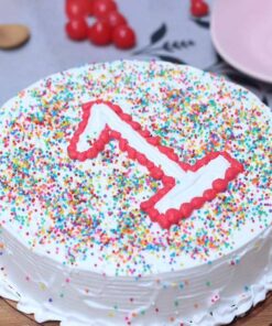 1st Birthday Round Shape Colourfull Balls Cake