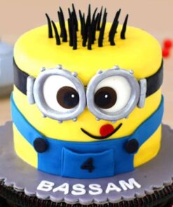 Beautiful Round Shape  Minion Cake